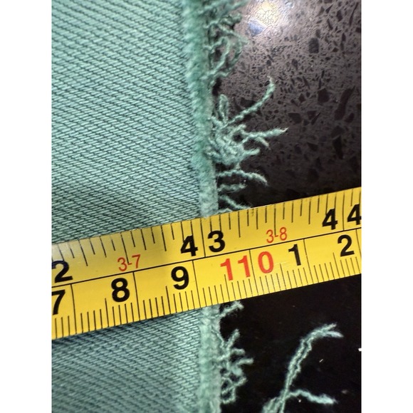 Judy Blue Wide Flare Jeans Women's 3/26 Garment Dyed Light Green Stretch Denim - Picture 9 of 11